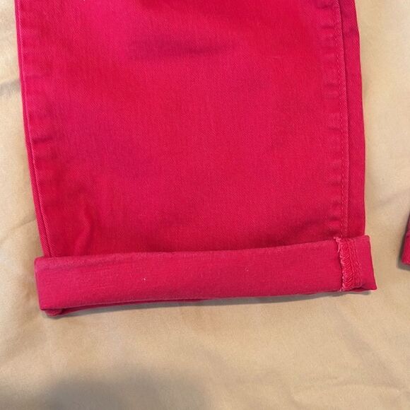 Gloria Vanderbilt Sadie size 14P slim dark pink cropped jeans cuffed or not EUC - Picture 9 of 13